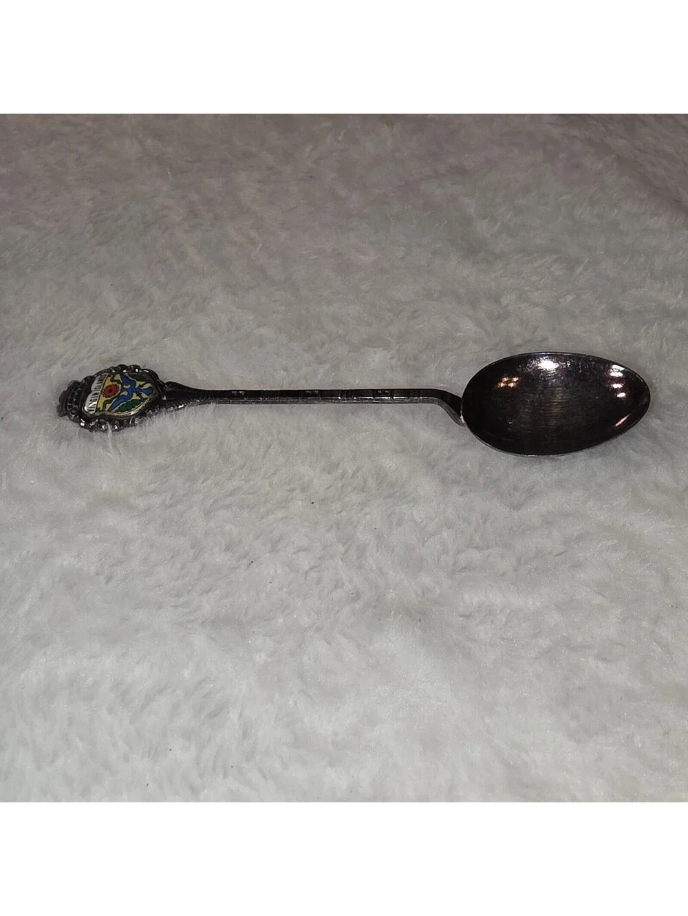Collectible Virgin Islands Travel Spoon - Vintage Caribbean Enamel Shield